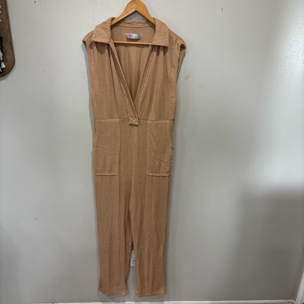Free People Beach Carousel One Piece Jumpsuit Tan Women’s Size XS